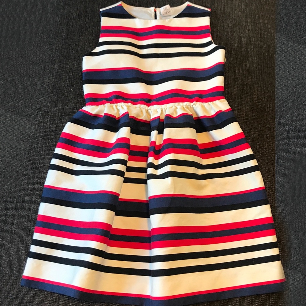 Crewcuts Red/Off-White/Blue Stripe Dress